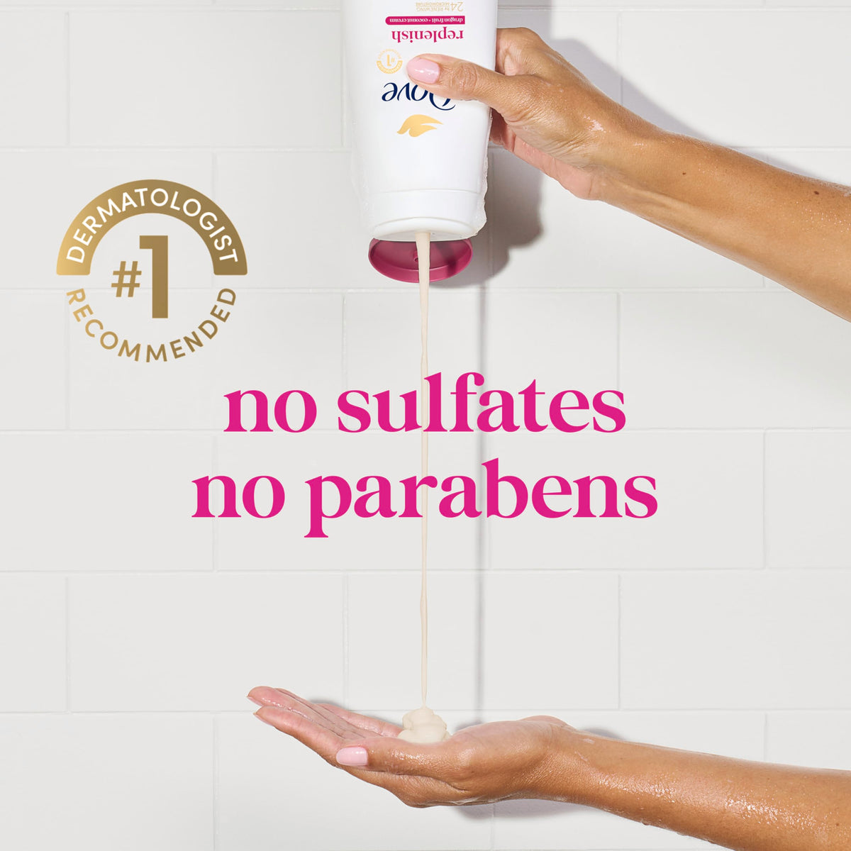 Dove Body Wash 4 Count for 24hr Lotion-Soft Skin Replenish Dragon Fruit and Coconut Cream Moisturizing Skin Cleanser with No Sulfates No Parabens