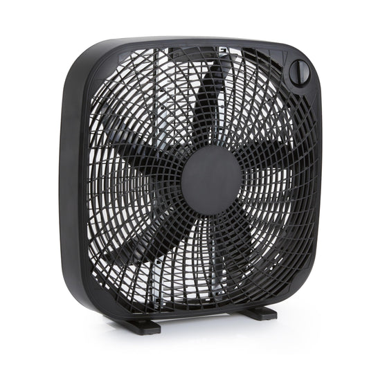 Amazon Basics 3 Speed Box Fan, Indoor Electric Fan for Home Cooling, 5 Blades, Lightweight Design, 67 Watts, 20-Inch, Black, 6.8"D x 20.86"W x 21.33"H