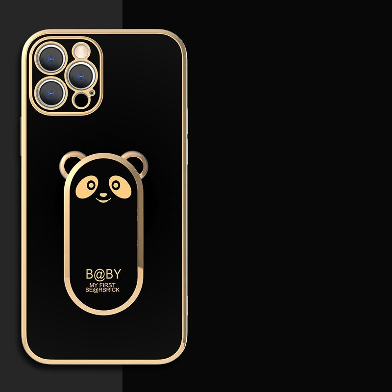 Panda Magnetic Ring Holder Phone Case Cover Black
