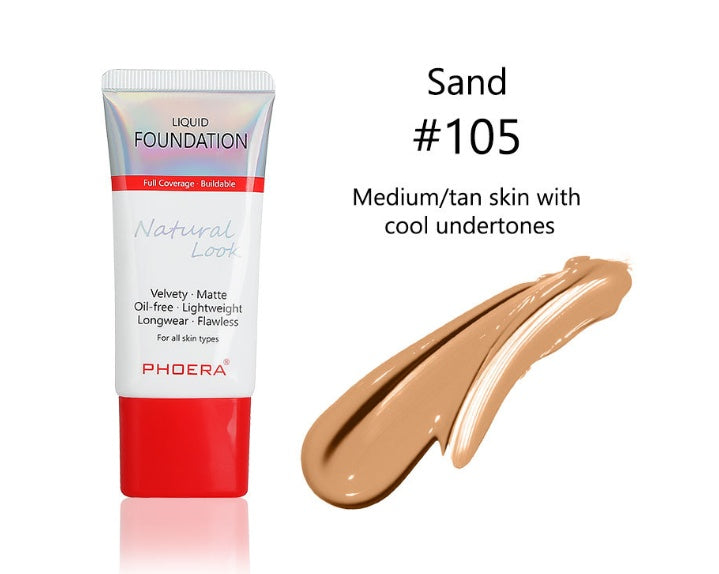 Matte, Silky, Tube Liquid Foundation, Ladies Products 105 Sand