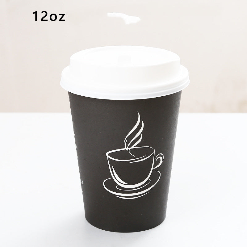Oz Disposable Thickened Paper Cup Of Coffee Black 12oz
