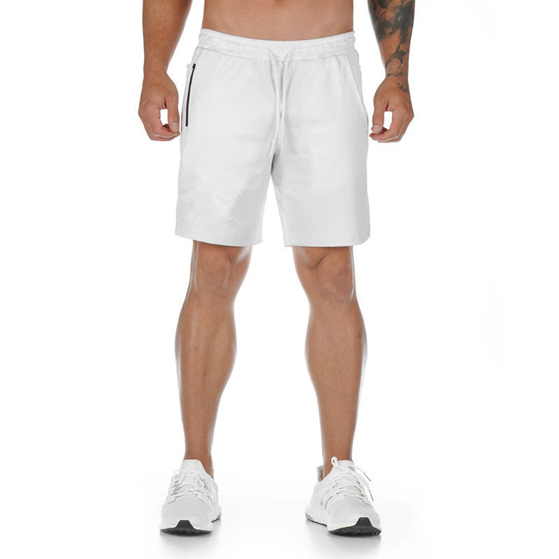 New Muscle Workout Brothers Fitness Shorts Fitness Sports Running Breathable Slim Fit White Without LOGO