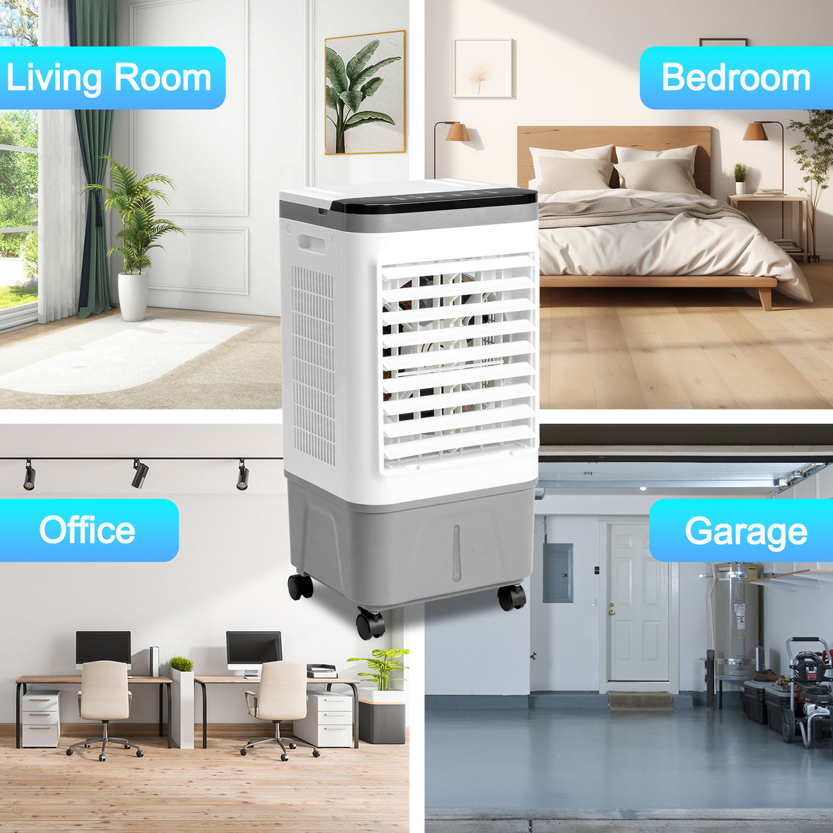 American Specification, Evaporative Air Cooler, Fan, Cooling And Humidification 3-in-1, 12-hour Timer