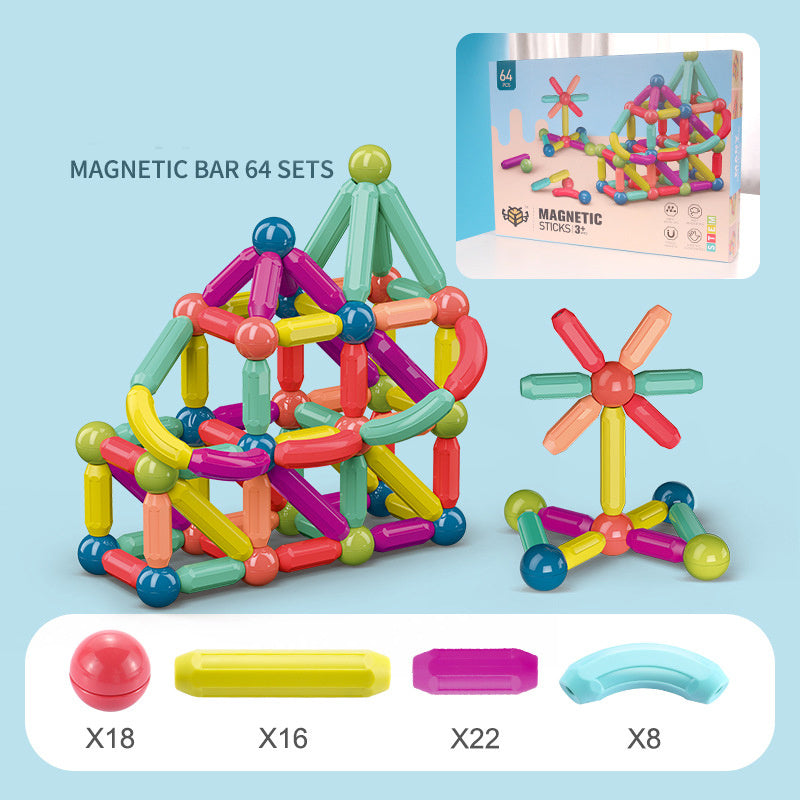 Baby Toys Magnetic Stick Building Blocks Game Magnets Children Set Kids Magnets For Children Magnetic Toy Bricks 64pcs