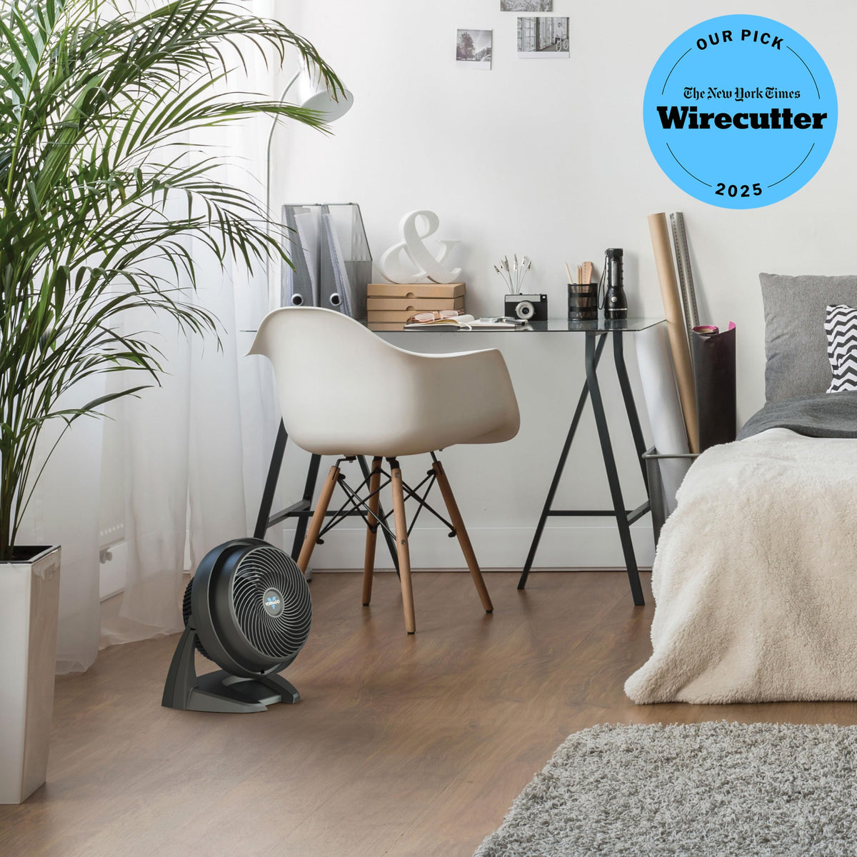 Vornado 630 Mid-Size Whole Room Air Circulator Fan for Home, 3 Speed Settings, Adjustable Tilt, Removable Grill, 9 Inch, Powerful Airflow, Manual Control Dial, Quiet Fan for Bedroom, Black
