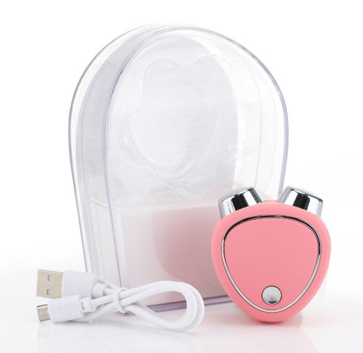 Micro Current Beauty Instrument Roller Instrument Beauty Massager Face Pink A