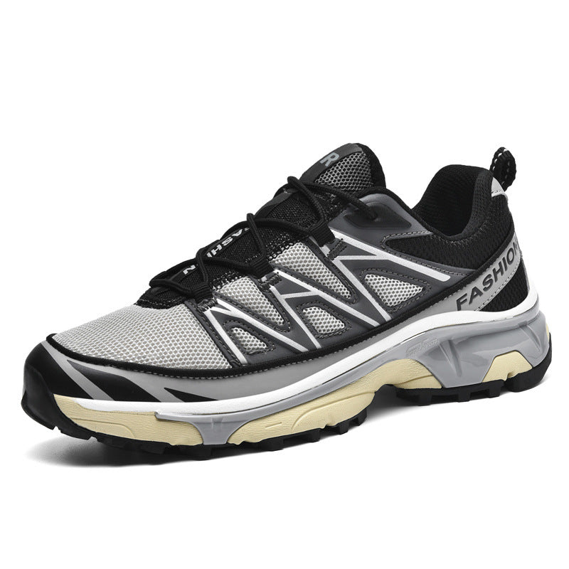 Running Shoes Mesh Sneakers Hiking Boots Black Gold Gray