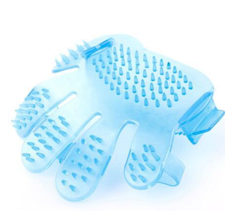 Pet finger grooming brush massage, hand brush cat, dog bath brush beauty, pet cleaning supplies wholesale Blue