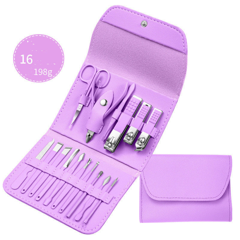 Professional Scissors Nail Clippers Set Ear Spoon Dead Skin Pliers Nail Cutting Pliers Pedicure Knife Nail Groove Trimmers 19Style