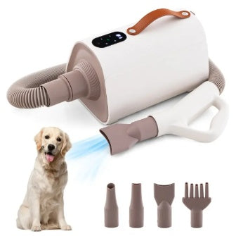 1 Pc Dog Cat Hair Blower With Negative Ion Function And Adjustable Temperature White