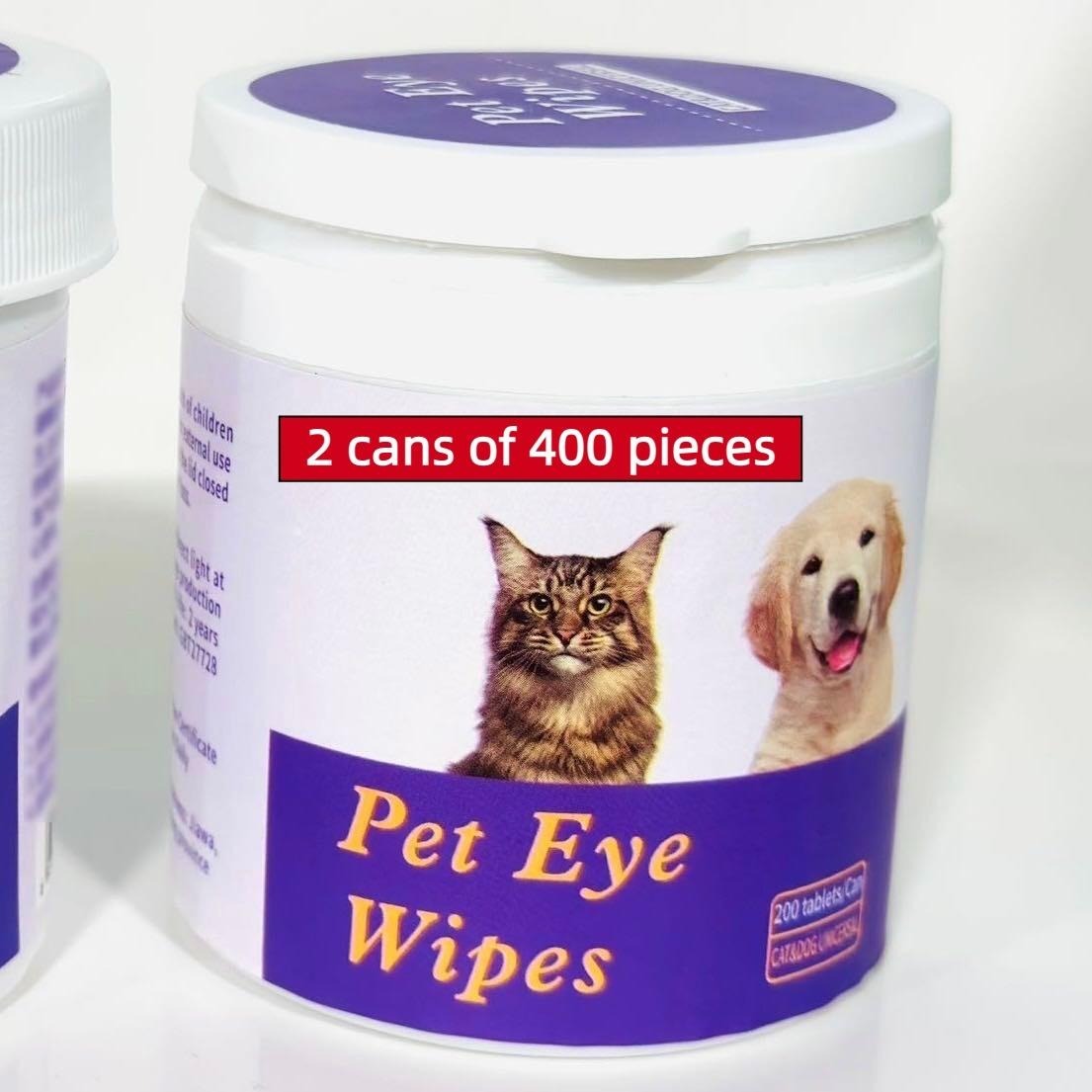 Pet Eye Wipes, 200 Wipes Can Pet Eye CleaningWipes, Tear Stain Removing Wipe, Pet Eye Wipesfor Dogs And Cats, Pets Eye Wipes, Pet Suppliesgentle 2PCS