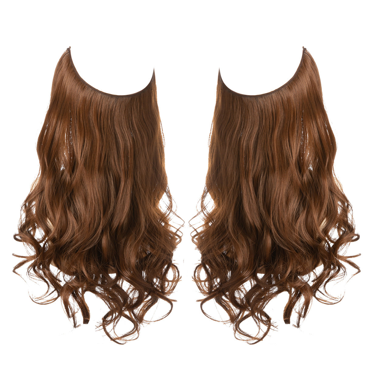 European and American wig one-piece hair quantity multiple U-shaped hair extension female fishing line wig invisible natural long curly hair 30#