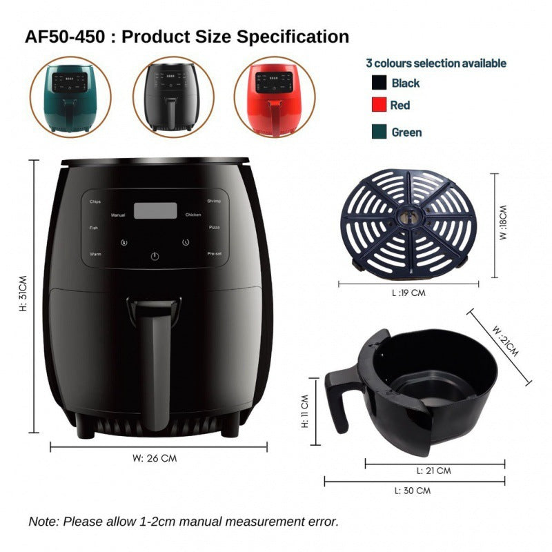 Air Fryer New Air Fryer Household Large Capacity Potato Chip Machine Multi-functional Electric Fryer For Cross-border
