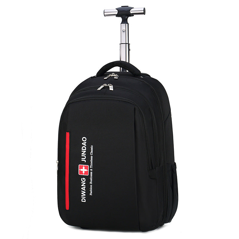 Travel Business Boarding Large Capacity Backpack Trolley Bag Black 18 Inches