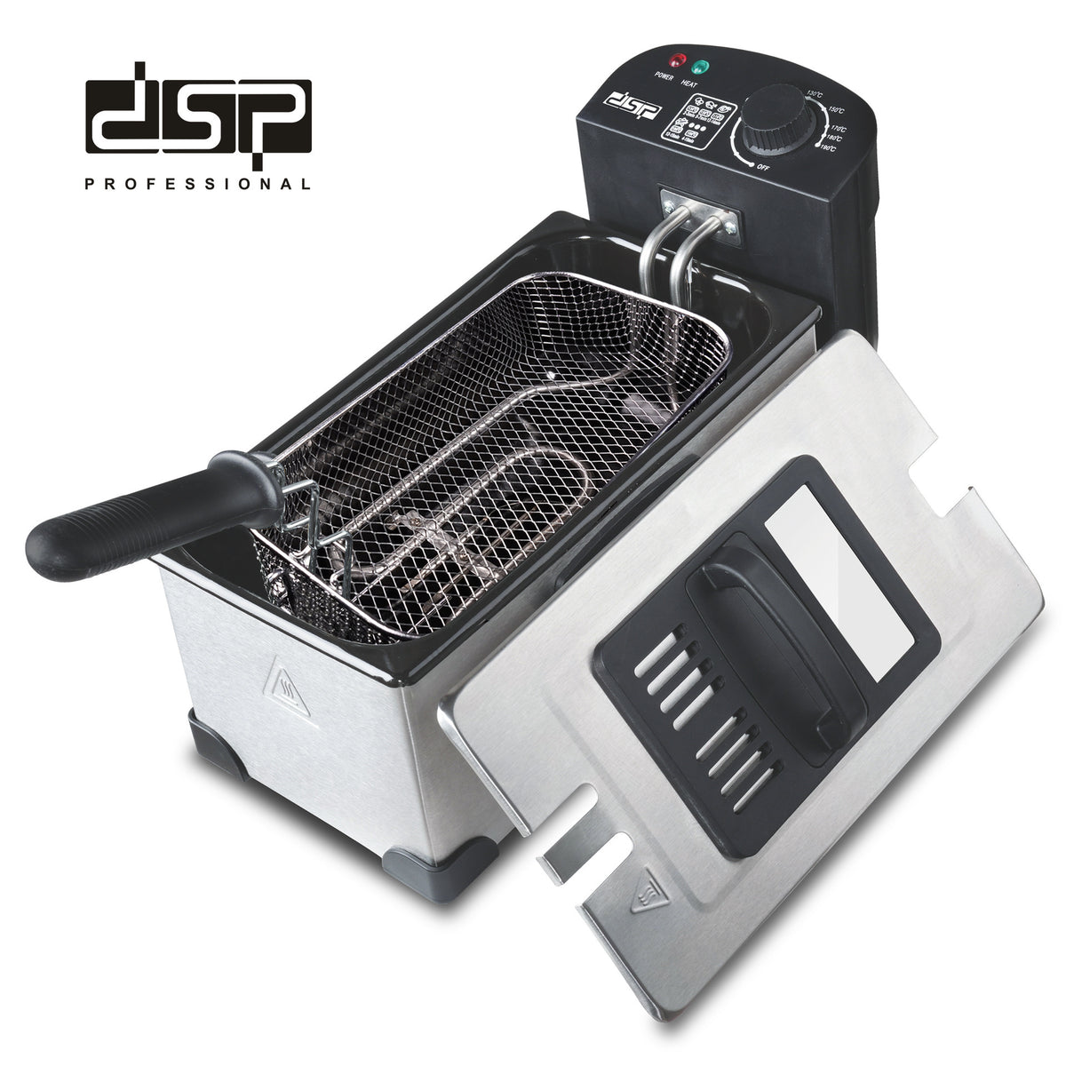 DSP/Dansong Fryer Household Multifunctional Fryer Fries Fryer 2200w High Power And High Efficiency Frying Silver gray