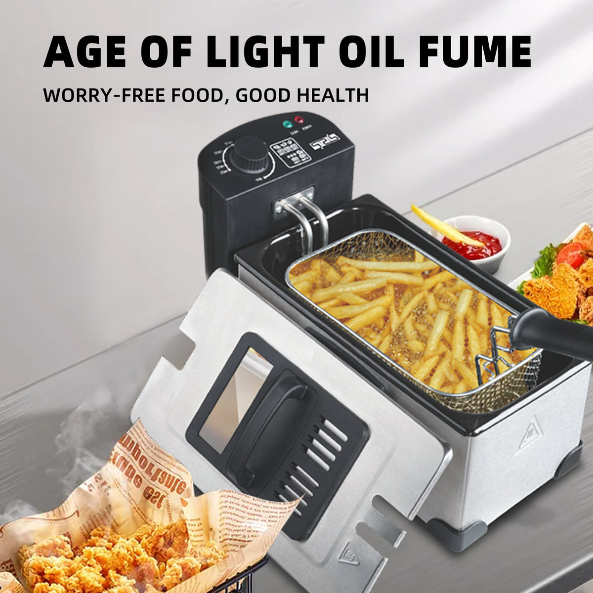 DSP/Dansong Fryer Household Multifunctional Fryer Fries Fryer 2200w High Power And High Efficiency Frying