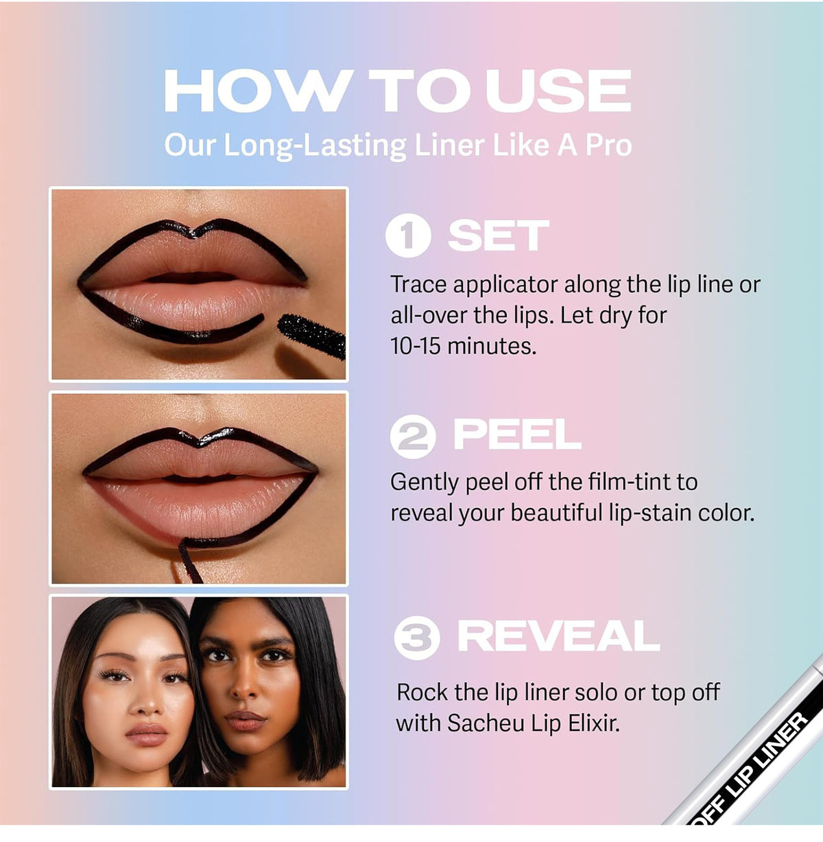 Tear-off Lip Liner Dyeing Stripping No Falling No Makeup Lip Pen Lipstick Show Lip Color.