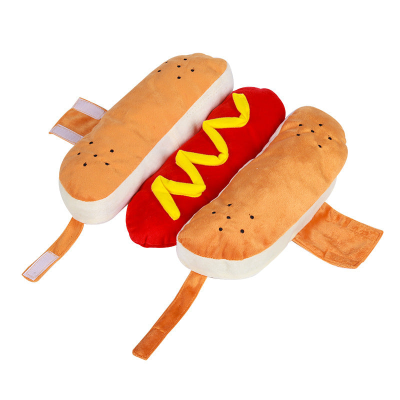 Funny Halloween Costumes For Dogs Puppy Pet Clothing Hot Dog Design Dog Clothes Pet Apparel Dressing Up Cat Party Costume Suit Red