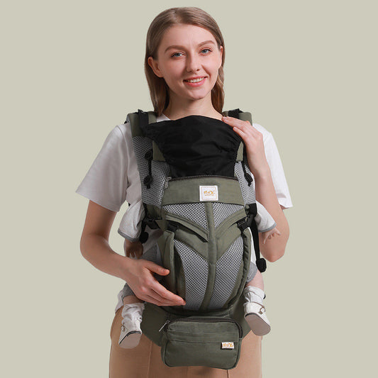 Front And Rear Dual-use Baby Carrier For Mother And Baby Army Green
