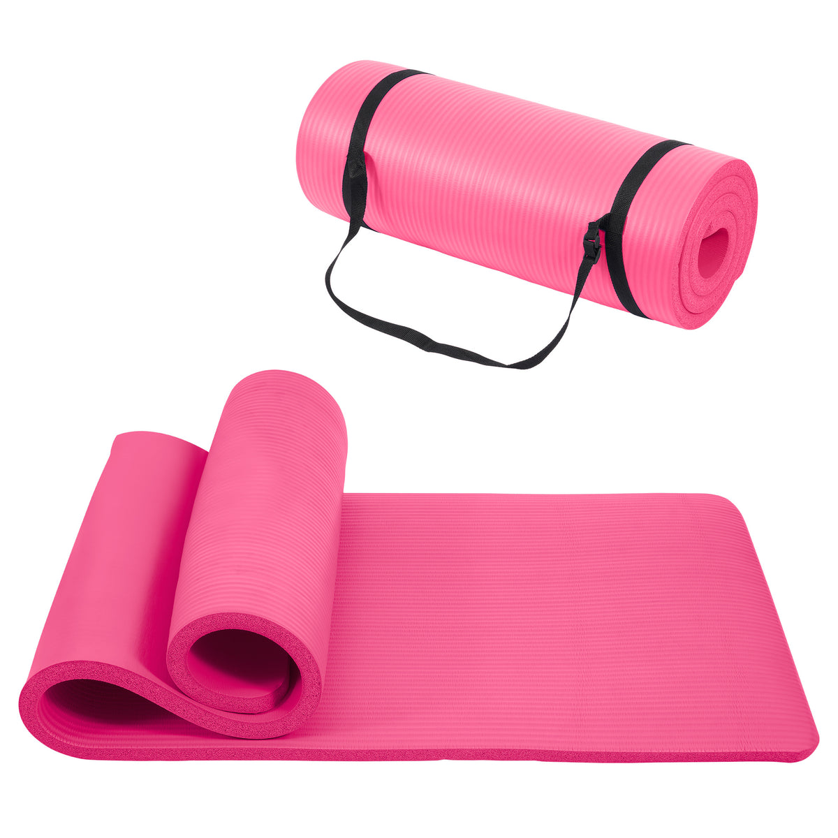 Only Supports Self Pickup Yoga Mat, One Inch Thickened High-density Practice Mat, Tear-resistant Practice Yoga Mat With Straps, Suitable For All Kinds Of Yoga Practice Pink