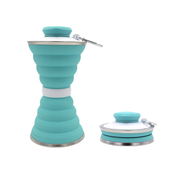 500ML Silicone Water Bottle Cup Foldable Leak Proof Portable Sports Travel Water Bottles For Outdoor Travel Gym Hiking Reuseable Kitchen Gadgets Light green 500ML