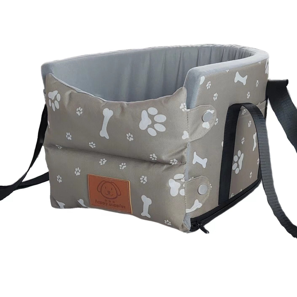 Handbag For Going Out Portable Pet Car Pet Bed 38X25X23CM Gray Footprints