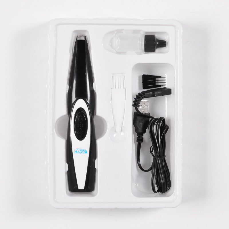 Pet Nail Hair Trimmer Grinder Cat Dog Grooming Tool Electrical Shearing Cutter USB Rechargeable Dog Haircut Paw Shaver Clipper Black