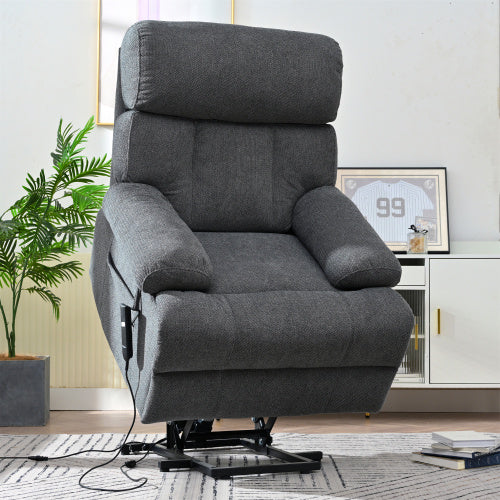 Oversized Power Lift Recliner Chair For Elderly, Electric Fabric Recliner Chair For Seniors, Home Theater Seating,Reclining Sofa Chair With Remote Control,Side Pocket ,Spacious SeatDark Gray Dark Gray