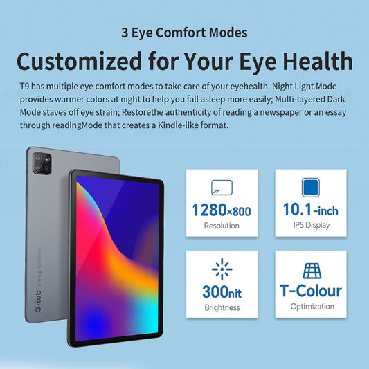 G-tab T9 Rockchip RK3562 Quad Core 3GB 3GB RAM 64GB ROM 10.1 Inch Android 14 Tablet PC Grey