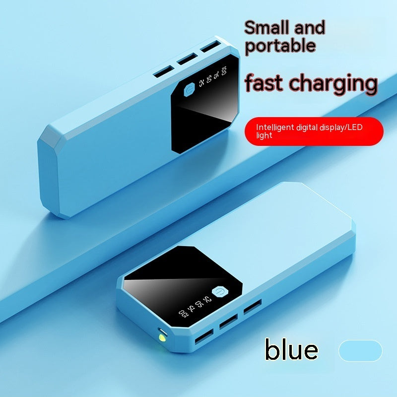 Large Capacity With Cable Fast Charge Mobile Power Supply Blue