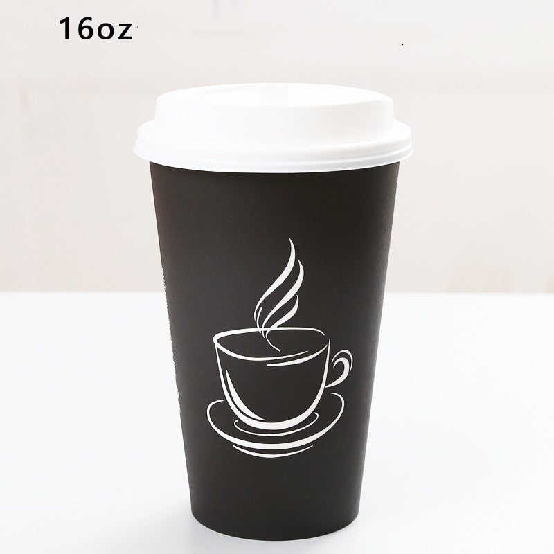 Oz Disposable Thickened Paper Cup Of Coffee Black 16oz