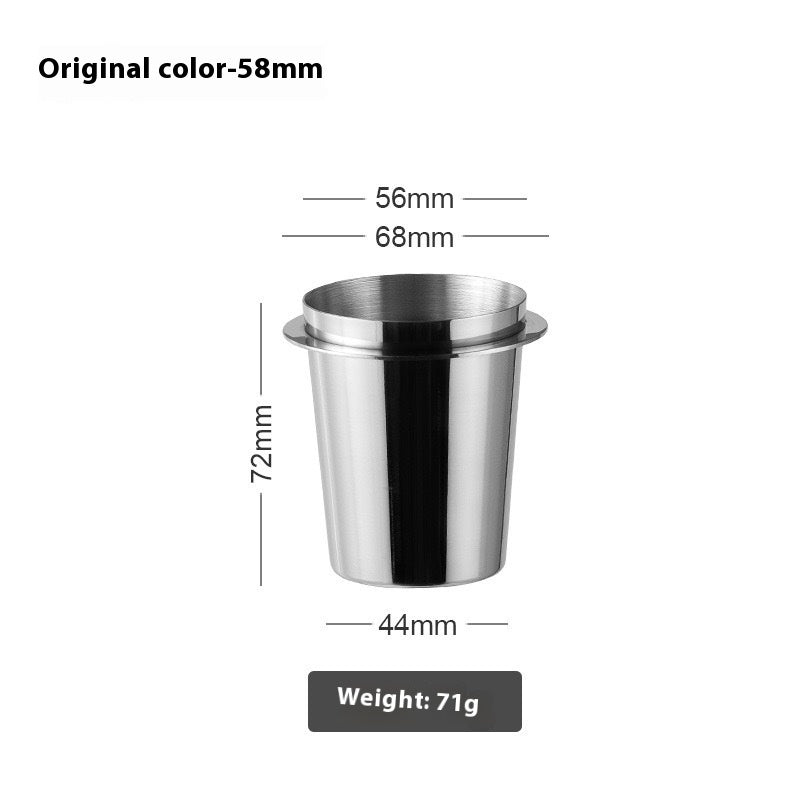 304 Stainless Steel Coffee Connection Powder Cup 58mm Natural Color