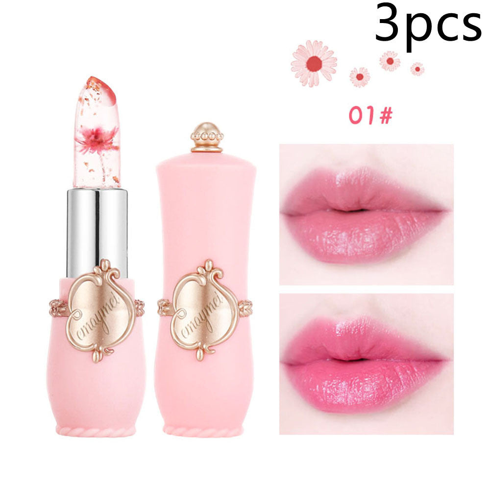 Maymei Moisturizing Lip Balm Dried Flower Color Changing Lipstick 01color 3PCS