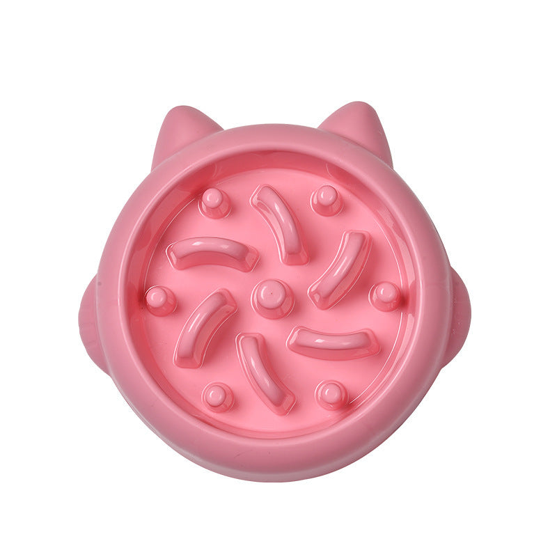 Pet Dog Cat Slow Feeder Bowls Anti Choking Slow Feeder Dish Bowl Home Dog Eating Plate Anti Gulping Bowl Supplies Pink