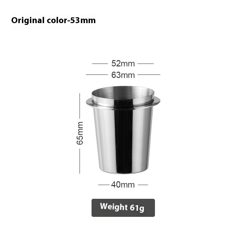304 Stainless Steel Coffee Connection Powder Cup 53mm Natural Color