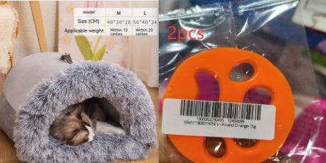 New Splice Portable Pet Nest Portable Autumn And Winter Warm Dog Nest Moisture-proof Long Fur Cat Nest Cross Border Pet Nest Grey with stickers