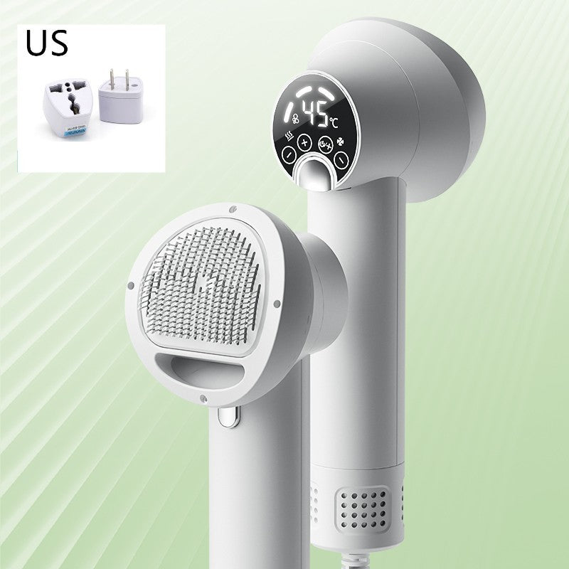 Smart Pet Hair Dryer Dog Golden Retriever Cat Grooming Hairdressing Blow & Comb Silent No Harm Pet Cleaning Supplies Pet Products White US