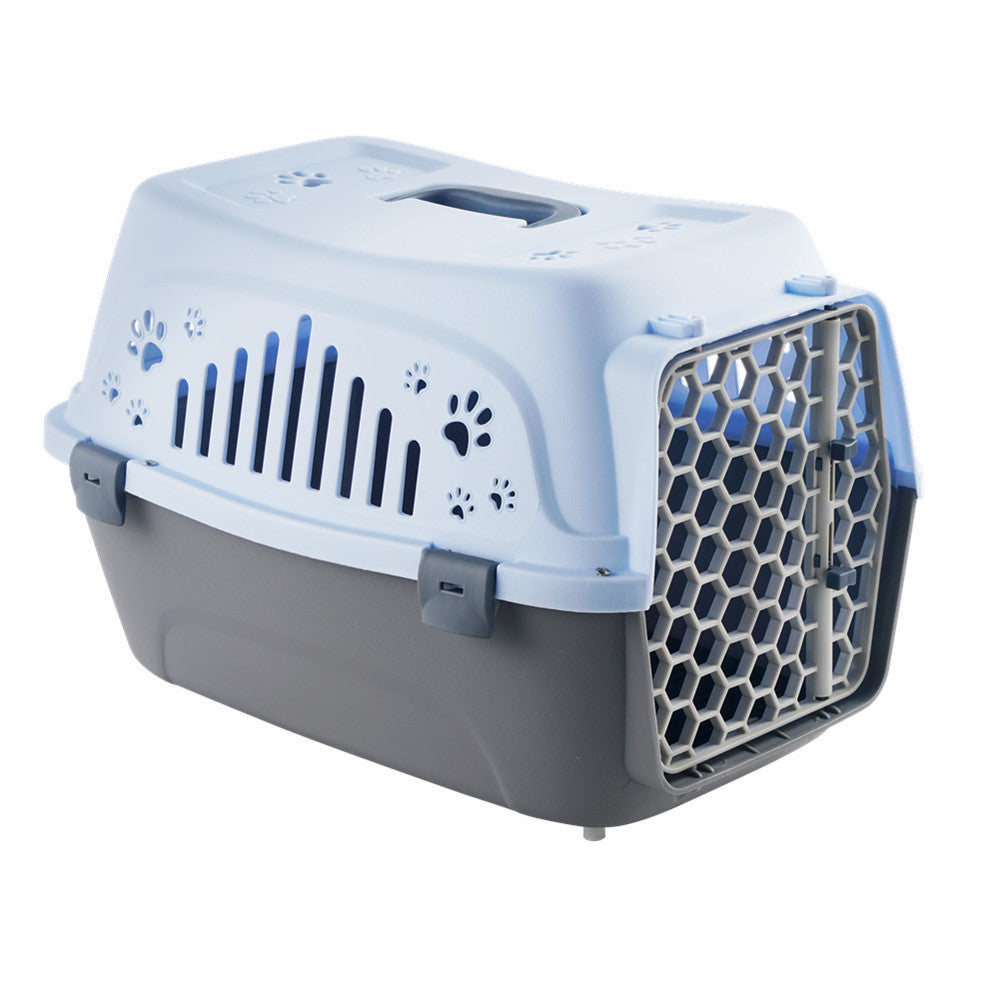 Cat Air Box Large Dog Cage Small and Medium-sized Dog Outing Carrying Bag Blue L