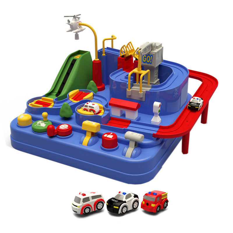 Kids Racing Rail Car Model Racing Educational Toys Blue - 3 Cars