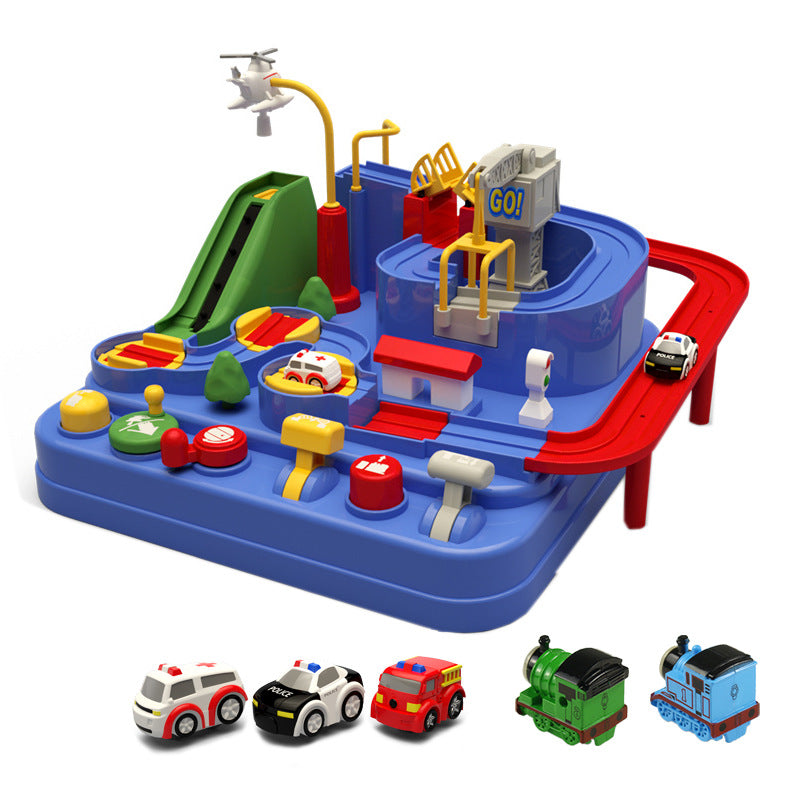 Kids Racing Rail Car Model Racing Educational Toys Blue - 5 Cars