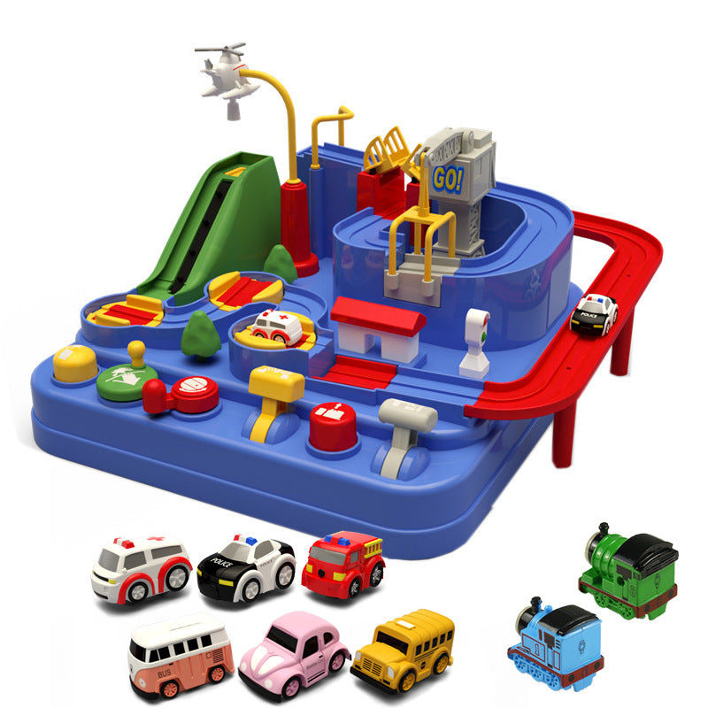 Kids Racing Rail Car Model Racing Educational Toys Blue - 8 Cars